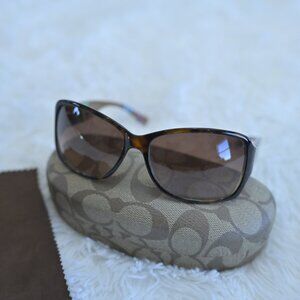 Coach Tortoise Brown Gradient Wrap Sunglasses w/Case - Peony S471
